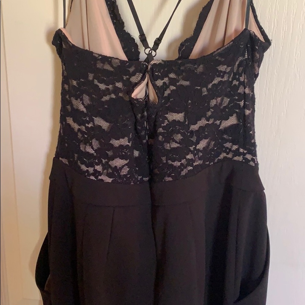 Black lace top jumpsuit